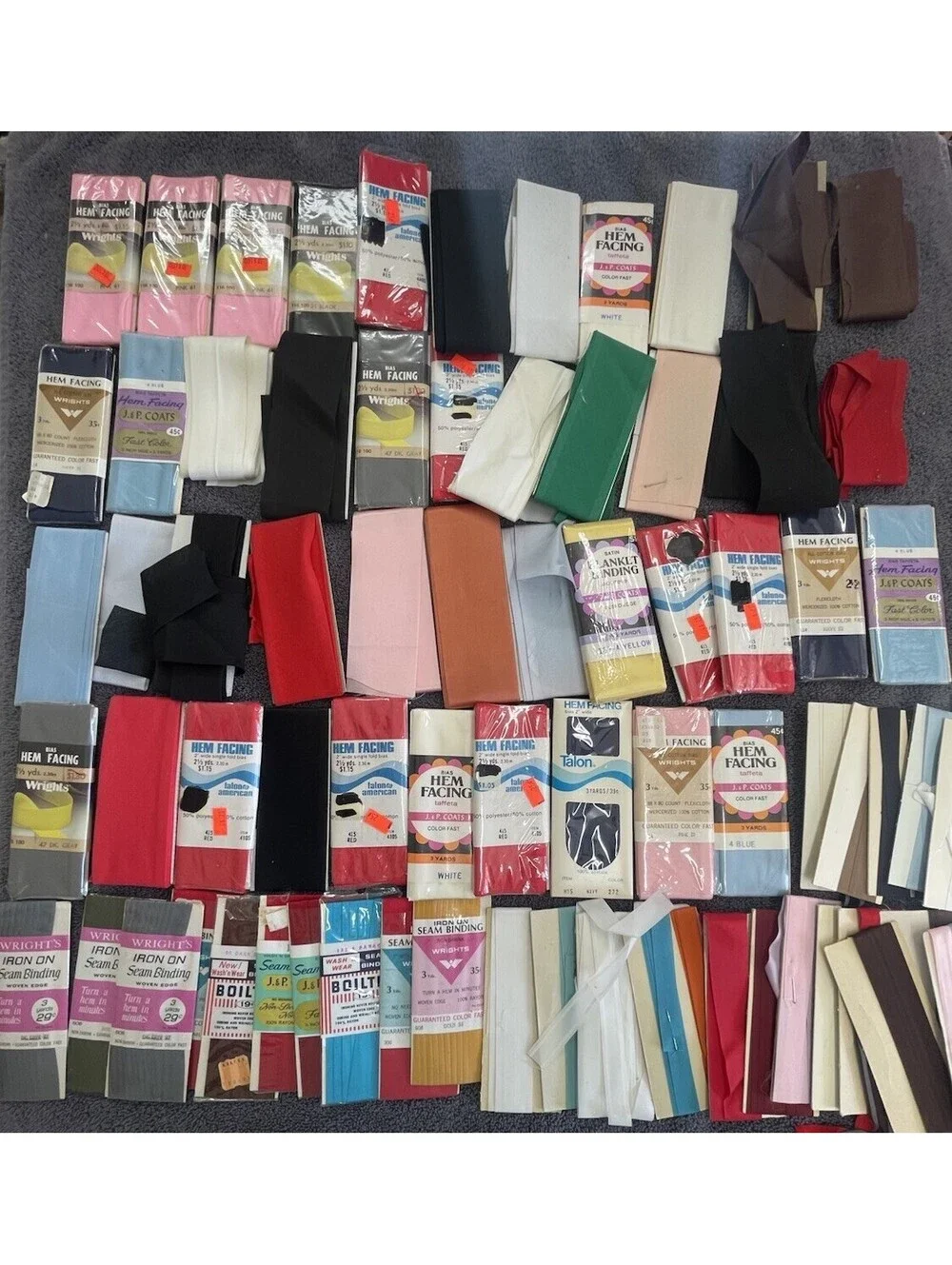 NEW And Used Sewing Notions Lot Wrights Tape Seam Hem Facing Piping